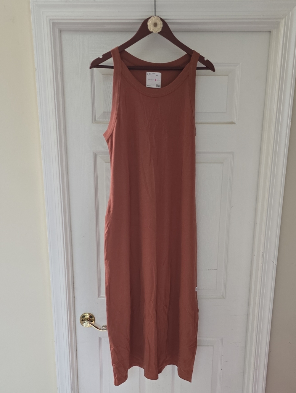 Clothes for Humans Women's Sleeveless Tank Midi Dress - Rust Size LG